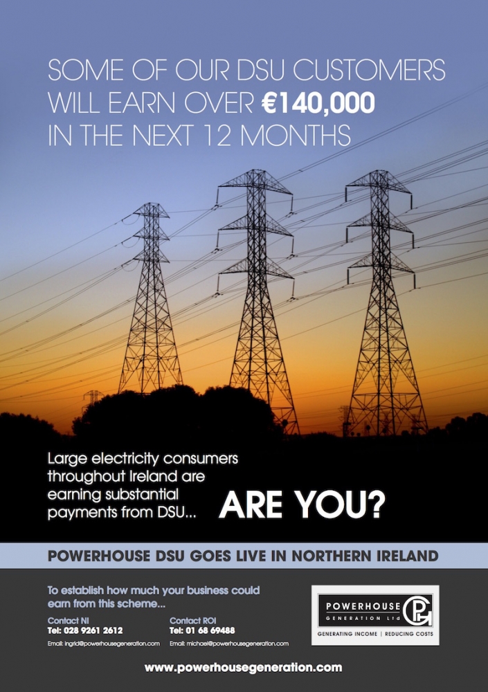 EIRGRID - PowerHouse GO LIVE as the first DSU operator in NI rewarding businesses like yours for their ability to reduce demand..