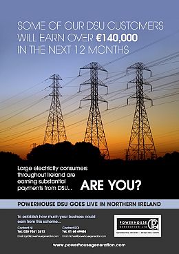 EIRGRID - PowerHouse GO LIVE as the first DSU operator in NI rewarding businesses like yours for their ability to reduce demand..